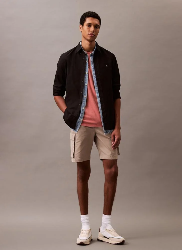 Calvin Klein Jeans Vintage Khaki Cotton Twill Cargo Shorts for Men | Best Price UAE